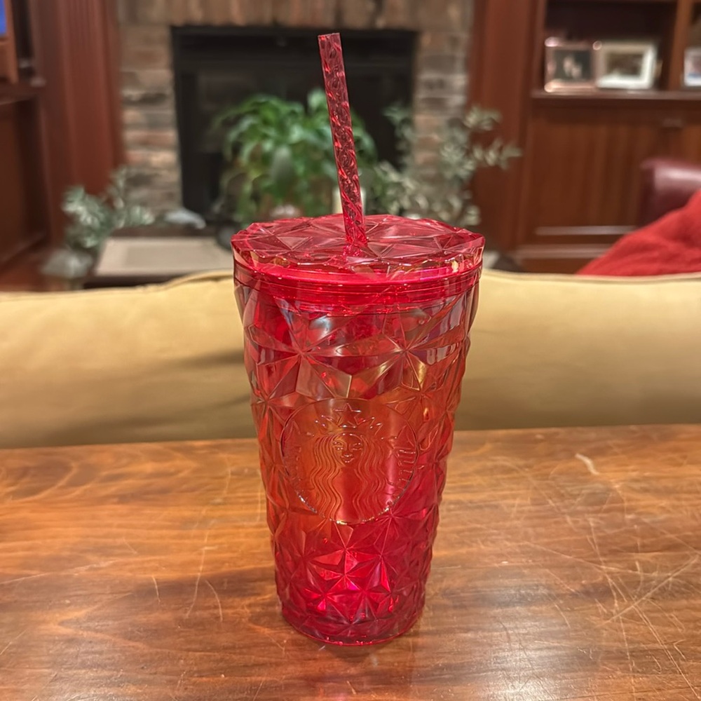 NWT Starbucks Iridescent Fuchsia Pink Unicorn Prism Tumbler Cold Cup Straw 2023